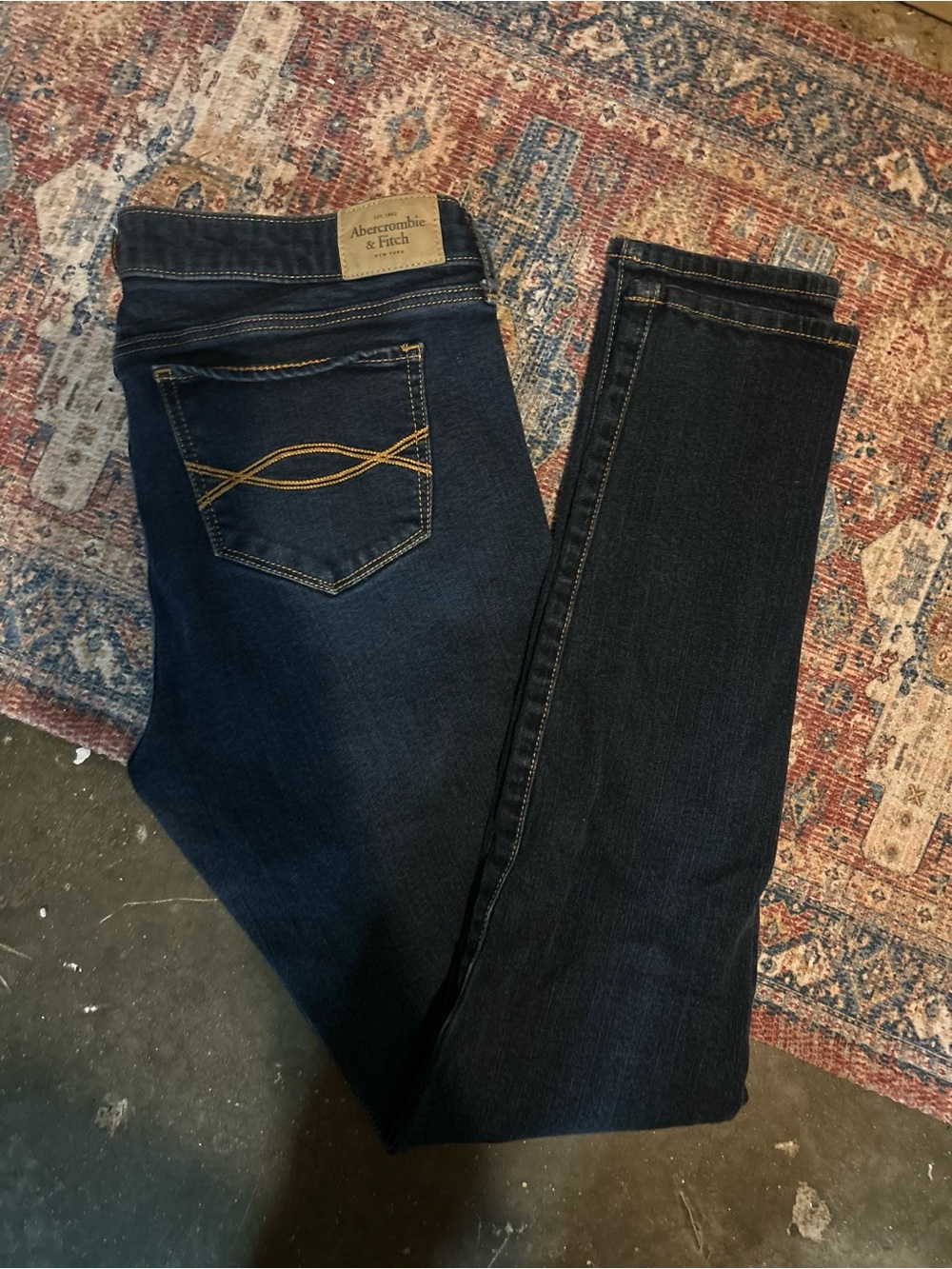 Abercrombie & Fitch Women's Dark Indigo Skinny Jeans